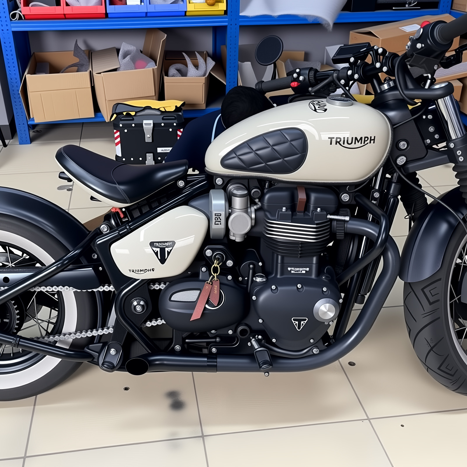 Suitable for Triumph Bobber Modified Motorcycle Exhaust Pipe Stainless Steel Exhaust Tail Section Exhaust 16-25 Years