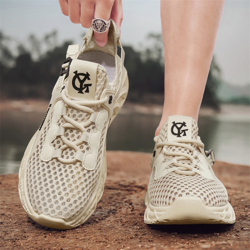 Zapatos de hombre verano 2025 nuevos zapatos huecos de malla grande zapatos deportivos transpirables para hombre zapatos de malla baja para hombre estudiantes