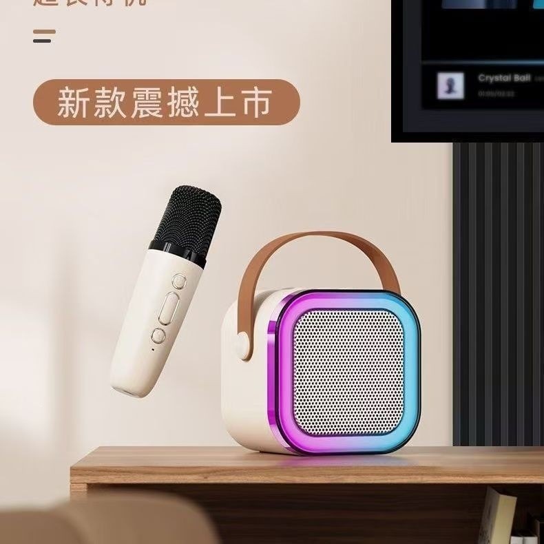 K12蓝牙K歌音箱无线音响麦克风话筒低音炮儿童唱歌神器跨境亚马逊