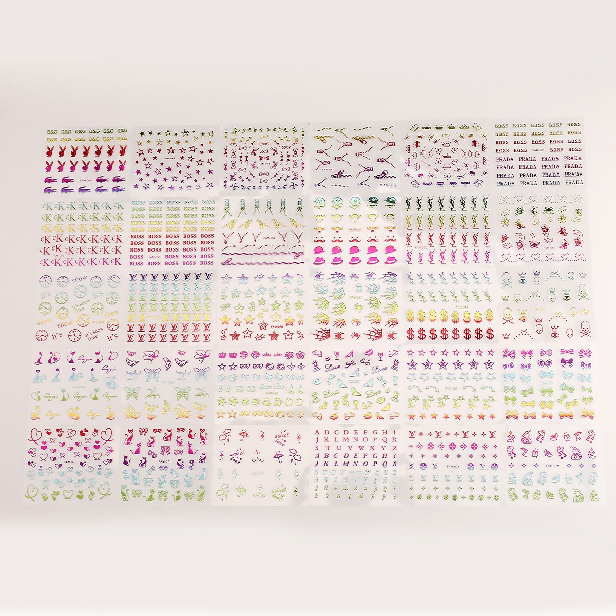 G13 컬러 네일아트 스티커 1세트 (30매)