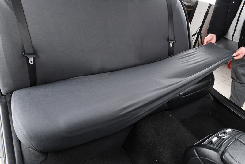 Car rear seat cover set with elastic backrest cover, cushion cover, fabric anti-slip thin model, universal for all seasons