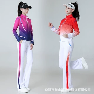 广场舞服装春秋套装佳木斯健身操运动跑步团体表演演出服跳操