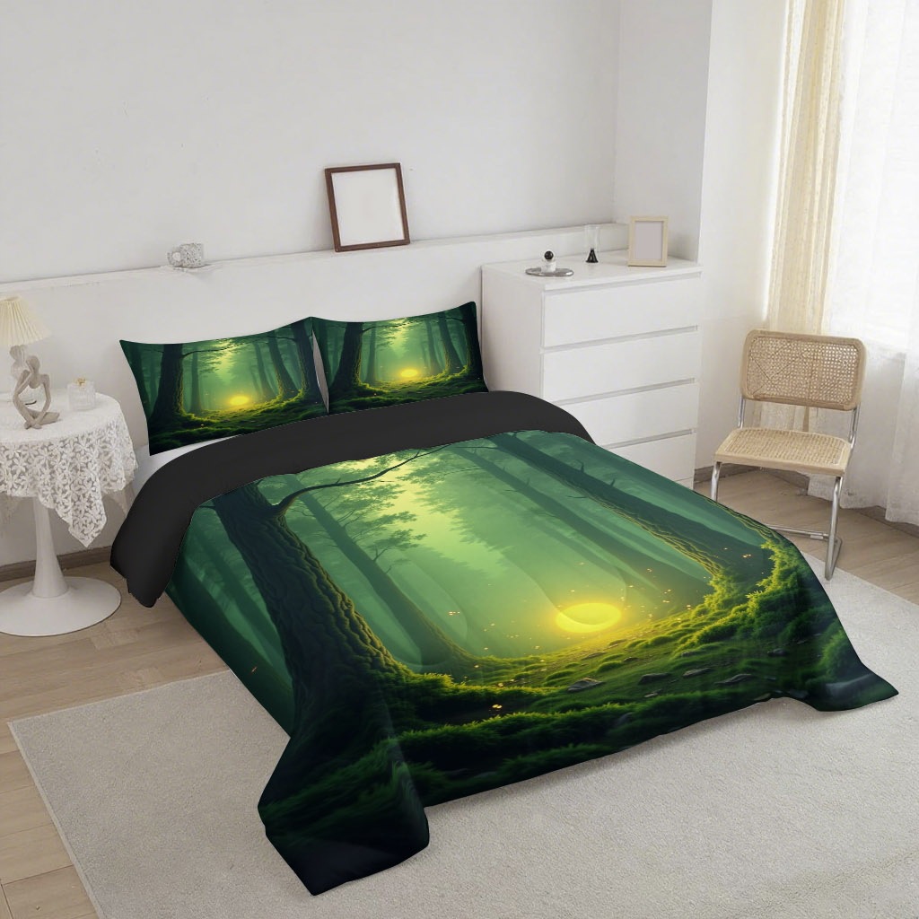 TEMU / JIT Silent Forest Transfrontier 3D Digital Printing 180gms Colchón Colchón Set para diseñar