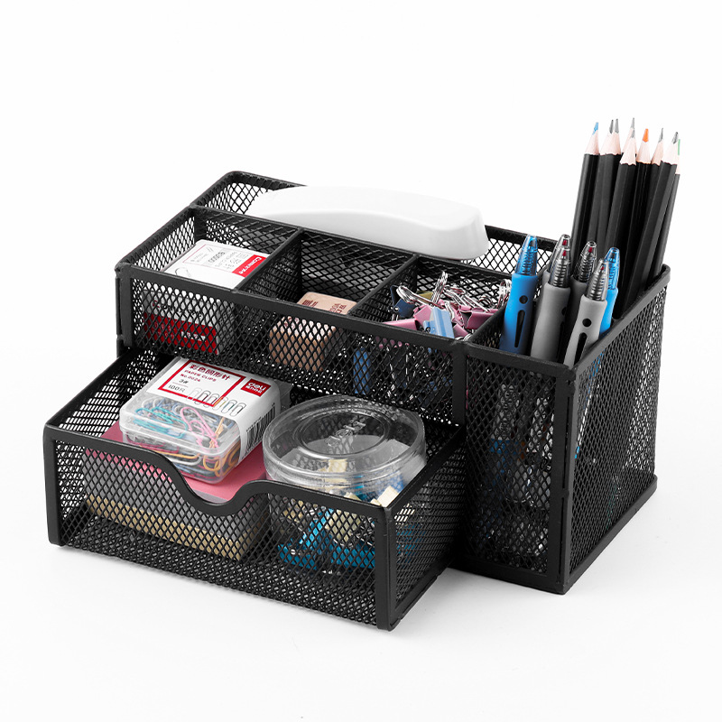 Organizador de Escritorio Metálico Multifuncional con Cajones y Compartimentos para Documentos, Papelería, Cosméticos y Archivos