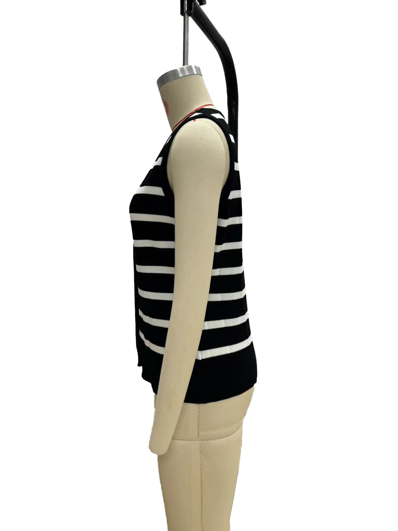 263g Weight Sleeveless Sleeve Length Single Breasted Placket Type Polyester, Viscose fiber Fabric Type Regular Top Length Vest Tops Type Daily Occasion V Neck Neckline Slim Fit Type Stripe Pattern Summer Season Women's Gender Contrast Binding Design Casual, Elegant Style Wholesale Women's Casual Elegant Stripe Sleeveless Contrast Binding Sweaters & Cardigans 10