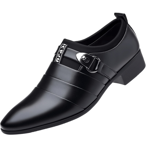 New leather shoes, men's business dress shoes, Korean men's shoes, large size pointed casual shoes