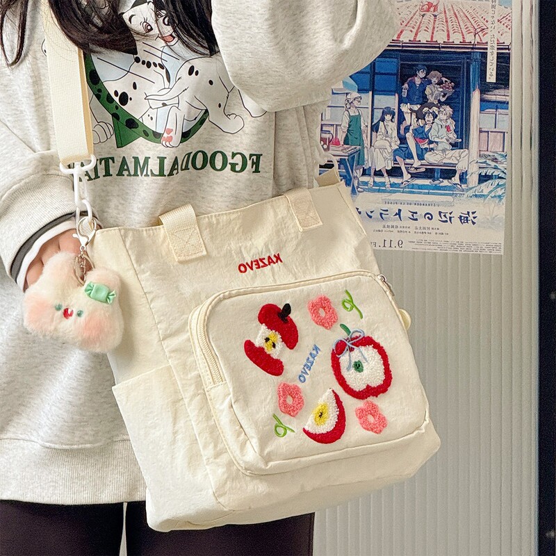College-Style Cute Cartoon Girl Tote Bag Student Large-Capacity Shoulder Bag Crossbody Handbag Canvas Bag College-Style Cute Cartoon Girl Tote Bag Student Large-Capacity Shoulder Bag Crossbody Handbag Canvas Bag