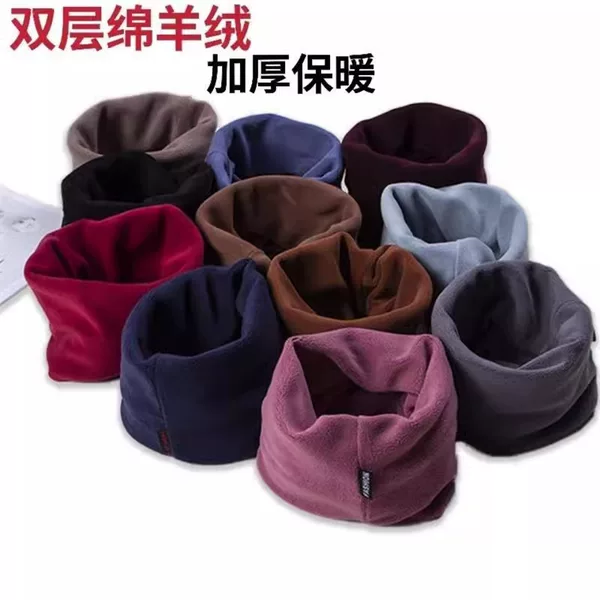 Autumn and winter thickened double-layer scarf unisex shawl scarf outdoor warm scarf neck protection cashmere collar