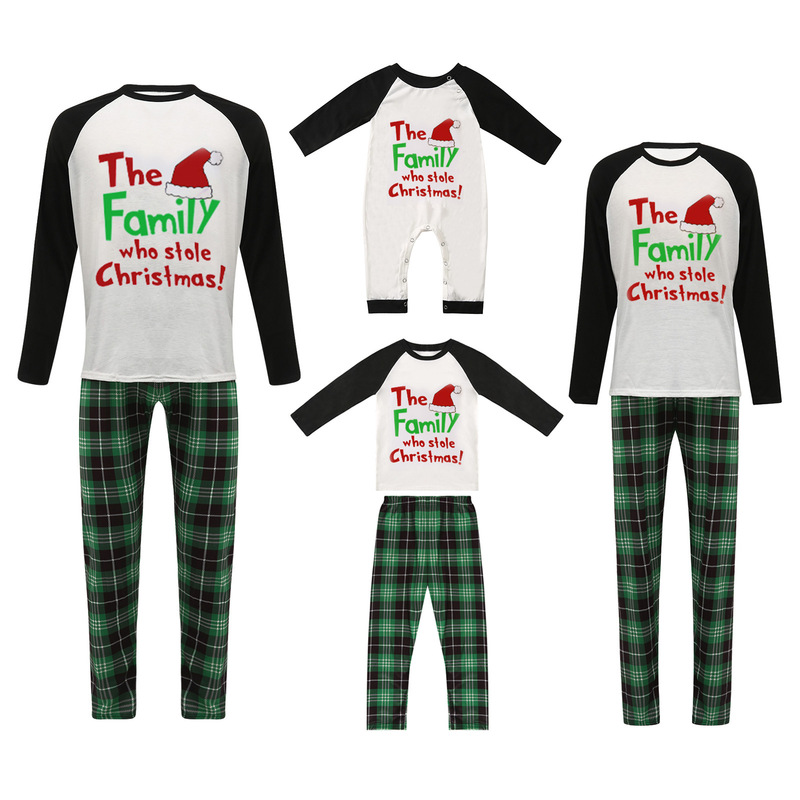 Family Christmas pajamas matching suit baby Christmas matching adult and children holiday Christmas pajamas suit