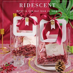 現物卸売りネット赤ビニール袋pvc手提げ袋透明お土産包装袋クリスマスプレゼントプレゼント袋