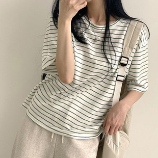 Tide, summer trend short sleeve T-shirt for students with a round collar, Korean style