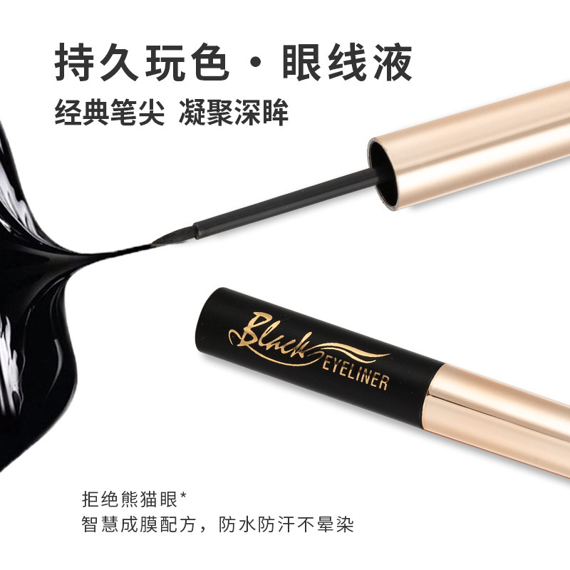 Shedoes comercio exterior transfronterizo impermeable a prueba de sudor sedoso suave 24h maquillaje grueso cabeza de la pluma cepillo de secado rápido delineador de ojos