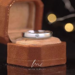【Closed-Mouth Fine White Copper】【Real Gold Electroplating】Ring for Men and Women, Plain Band Couple Rings, Wedding Rings, Niche High-End