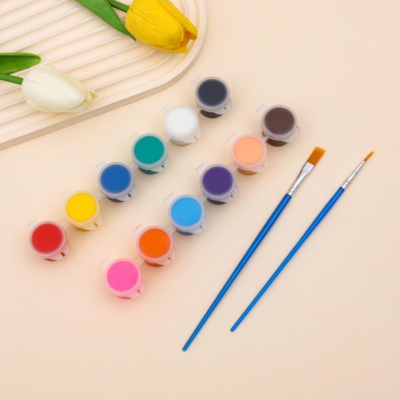 メーカーは子供用アクリルペイント12色6結合学生アート絵画着色石膏人形ペイントストリップを供給しています|undefined