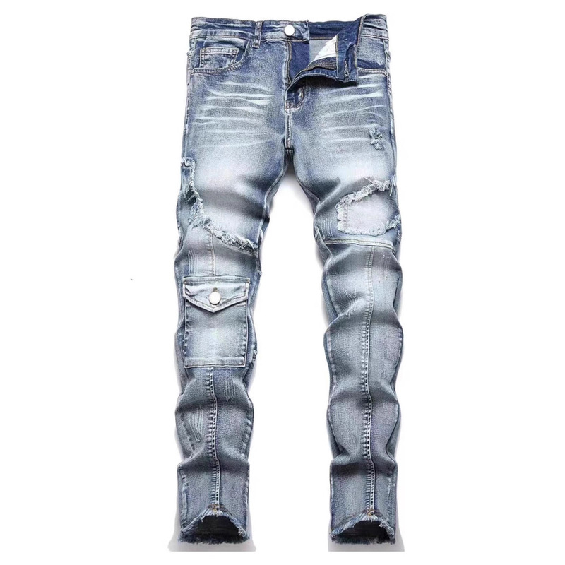 Stretch Jeans Men's Trendy Slim Fit Petite Spring and Autumn Retro Motorcycle Cycling Pants Trendy Brand Work Pants Men Stretch Jeans Men's Trendy Slim Fit Petite Spring and Autumn Retro Motorcycle Cycling Pants Trendy Brand Work Pants Men