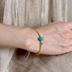 Xiaohongshu 人気のそろばんビーズ白レトロターコイズピーチブレスレット新中国風のデザインドロップシッピング