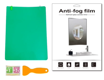 Cross-Border Manufacturer's In-Stock Bathroom Mirror Anti-Fog Film, Shower Room Mirror High-Definition Anti-Fog and Water-Repellent Nano Anti-Fog Film Upgraded Version (Automotive Film) - transparent-ultra-effective-anti-fog-film-for-bathroom-mirrors320x240mm-rounded-corners-1-sheet-application-kit-squeegee-color-box-packaging