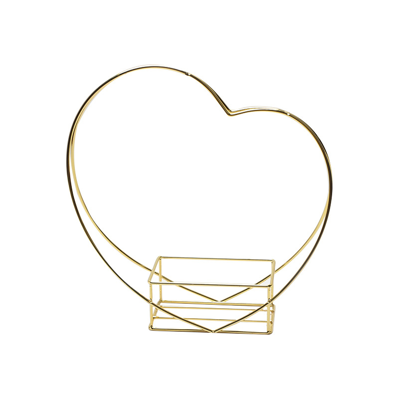 Huaxi canasta de flores metálicas amor estante de flores canasta de flores portátil caja de flores redonda cuadrada hierro forjado estante florista