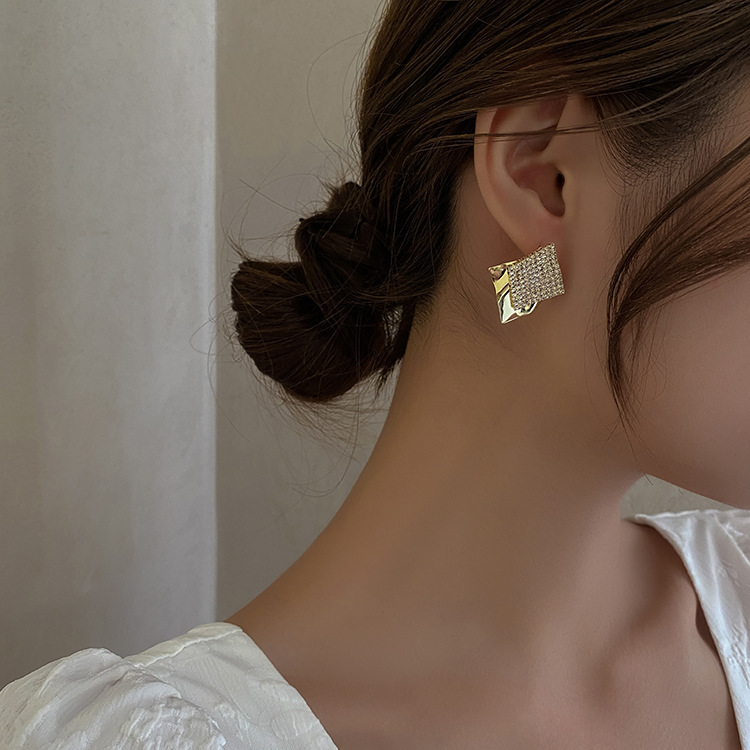 fashion doublelayer geometric diamond earringspicture6