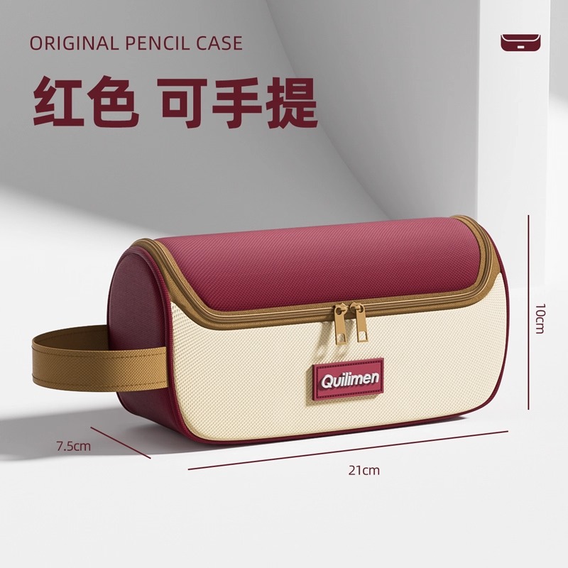 Bolsa de lápiz de gran apertura de cinco capas caja de papelería de gran capacidad caja de lápiz simple de alto valor facial bolsas de lápiz de nicho no choque