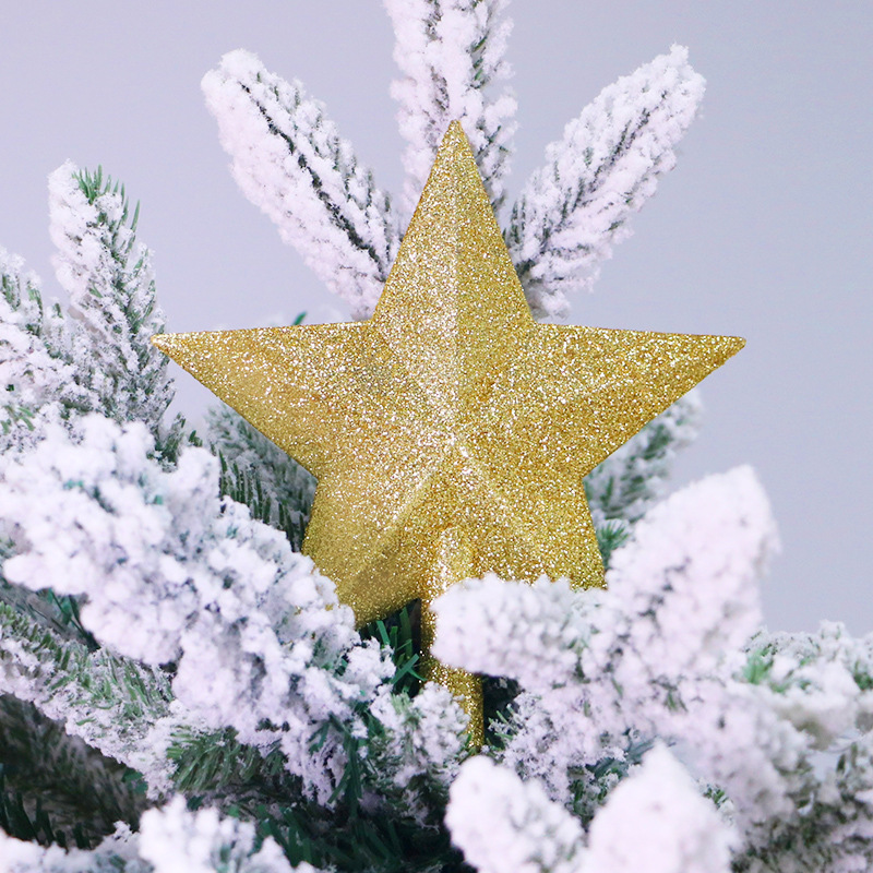 Christmas tree decorations, Christmas tree top star, pentagonal Christmas tree, star tree top star, gold, gold powder star