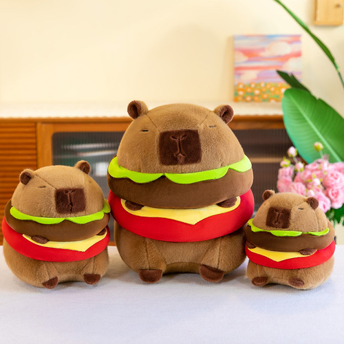 New Hamburg Capybara Creative Internet Celebrity Plush Toy for Children Doll Girls Cute Soft and Comfortable Pillow Gift