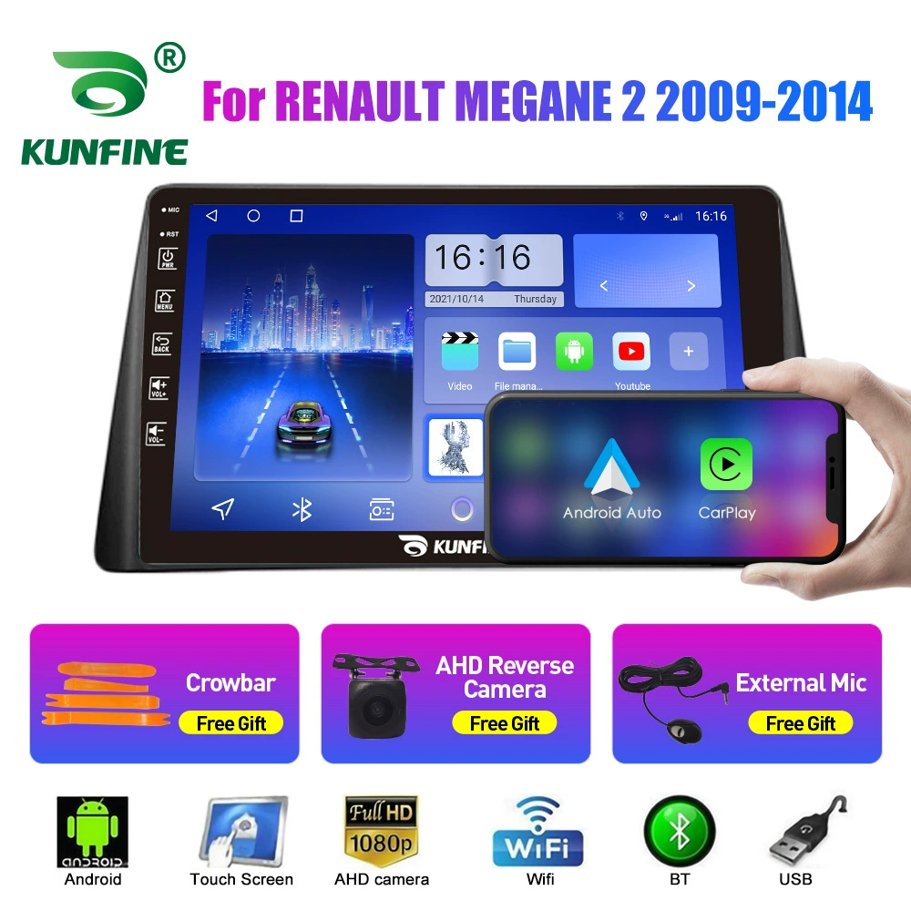 Подходит для Renault Megane 2 2009-2014 навигационная система Android 9-дюймов зеркало заднего вида встроенный автомобильный модуль