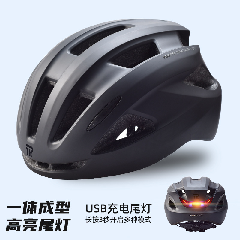 Casco de bicicleta para hombres, bicicleta de montaña, equilibrio de carretera, lámpara trasera, sombrero de casco para mujeres, equipo de bicicleta