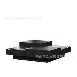 新款宝格丽黑大理石茶几极简小户型意式简约客厅家用大理石轻奢茶