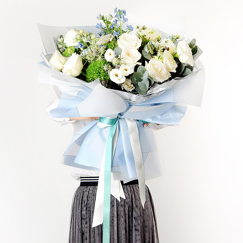 Flor fiesta fábrica al por mayor nuevos productos de ondas Phnom Penh flor de papel de embalaje flor flor flor de papel estampado florista embalaje