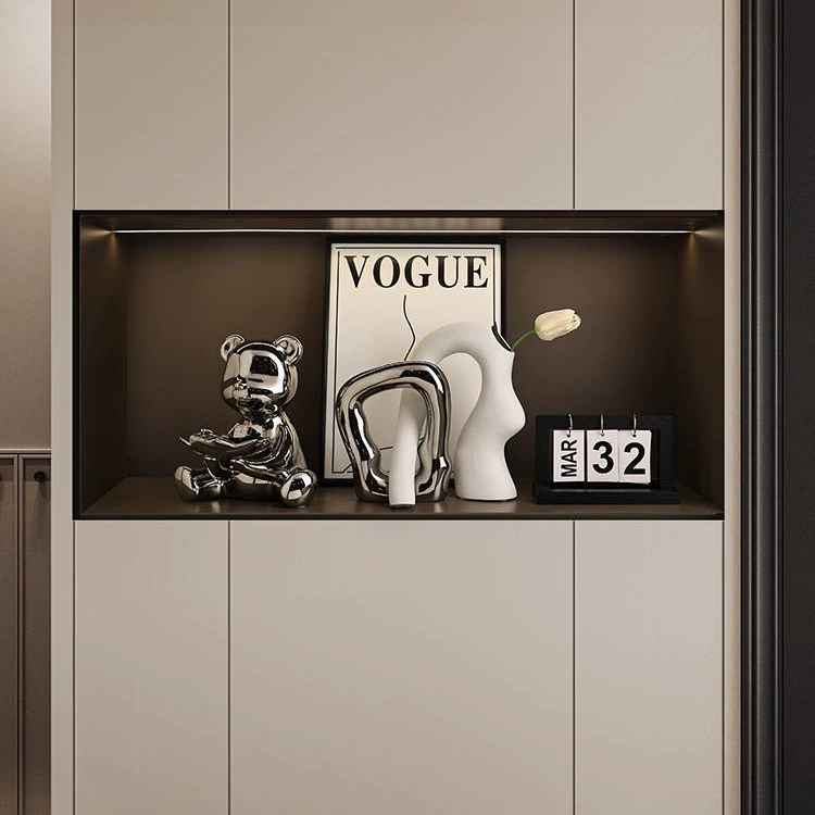 Легкая роскошь: декоративный шкаф для обуви с медведем, креативный ТВ-шкаф, керамические украшения для гостиной