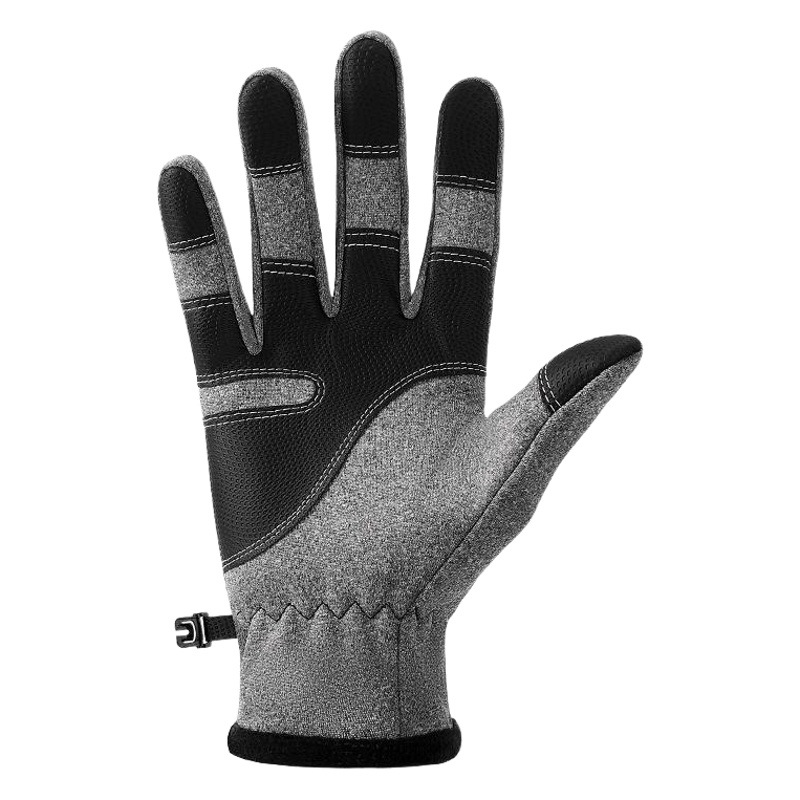 Otoño e Invierno guantes de montar a prueba de viento al aire libre de los hombres a prueba de viento térmica pantalla táctil cremallera forro polar noche reflectante dedo completo