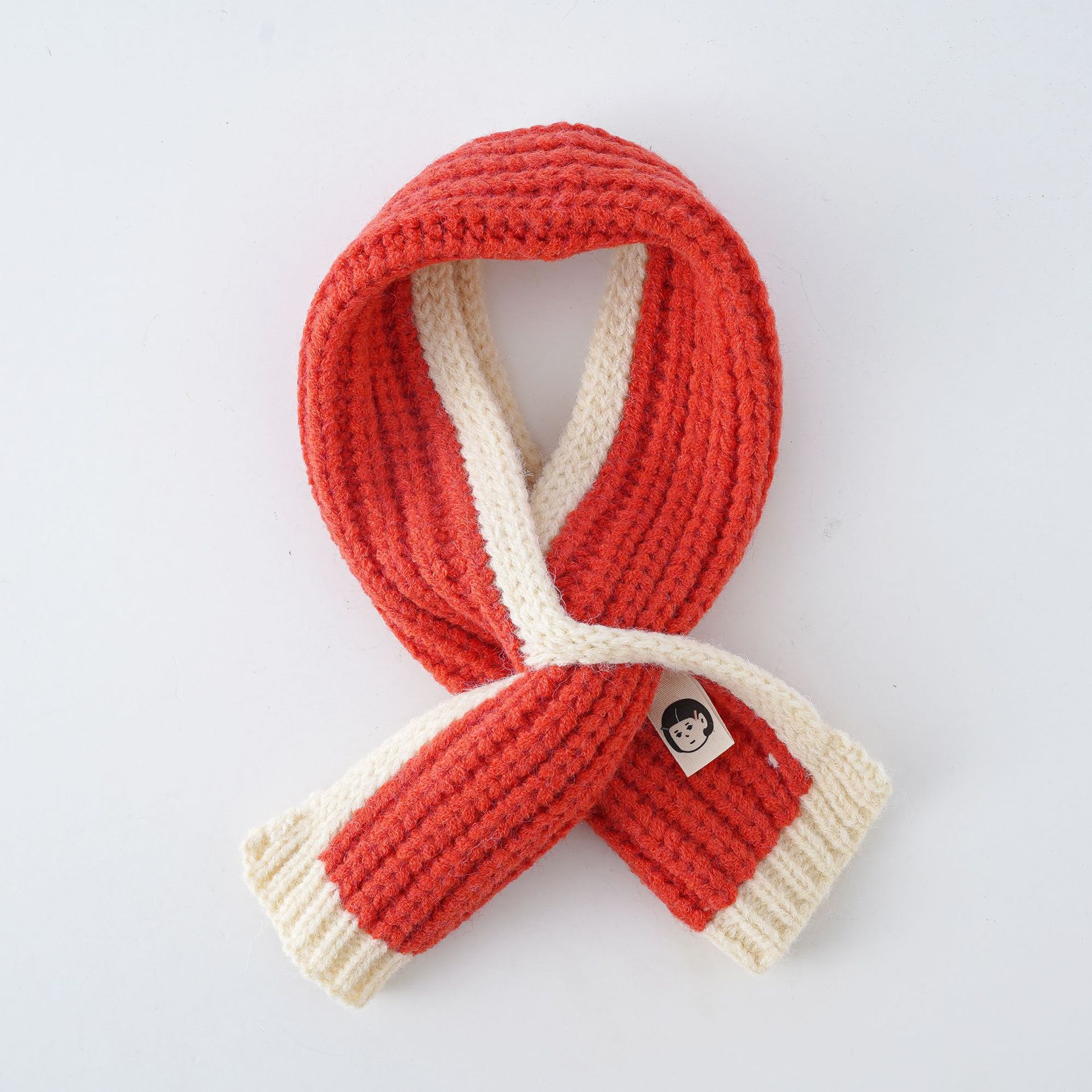 Estilo coreano de los niños pequeña bufanda de otoño e invierno de los niños etiqueta paño de lana bufanda caliente del bebé Nuevo