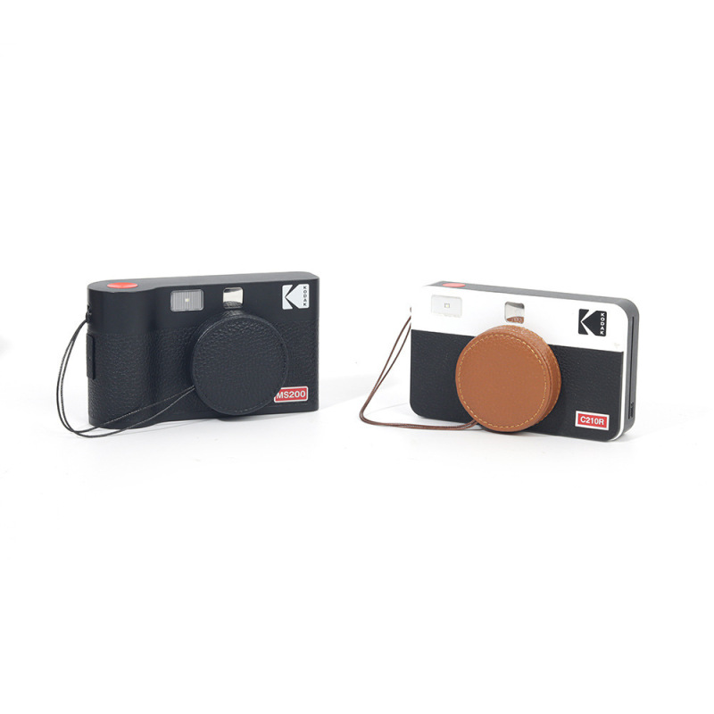 Suitable for Kodak Instant Camera Ms200/C210R, Genuine Leather Lens Cover to Protect Against Scratches, with a Strap to Prevent Loss
