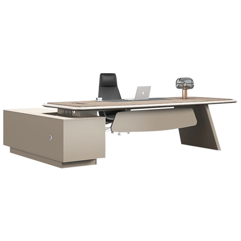 Foshan muebles de oficina jefe mesa presidente simple mesa de oficina de gerente de clase moderna mesa de oficina silla combinación