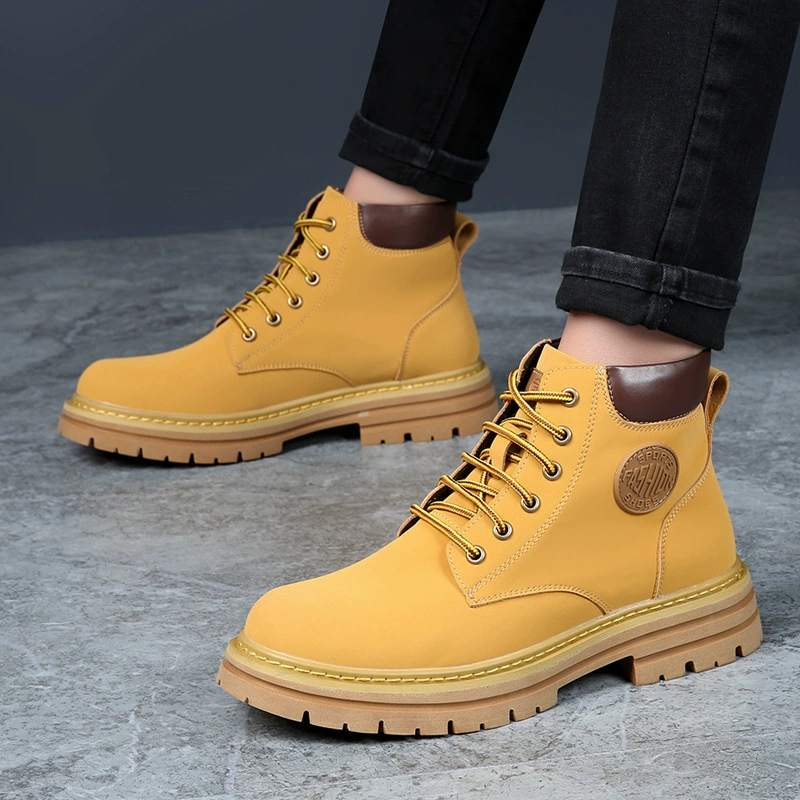 Зимние флисовые теплые ботинки Martens, натуральная кожа