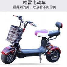 新款小哈雷电动车 折叠48V无刷锂电宽胎电瓶车便捷代步车厂家直销