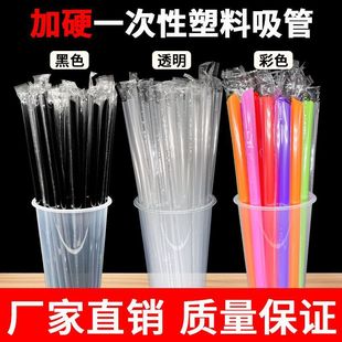 1000 Disposable Straws Individually Packaged Pearl Milk Tea Beverage Transparent Soy Milk Wholesale Plus Hard Coconut Fruit