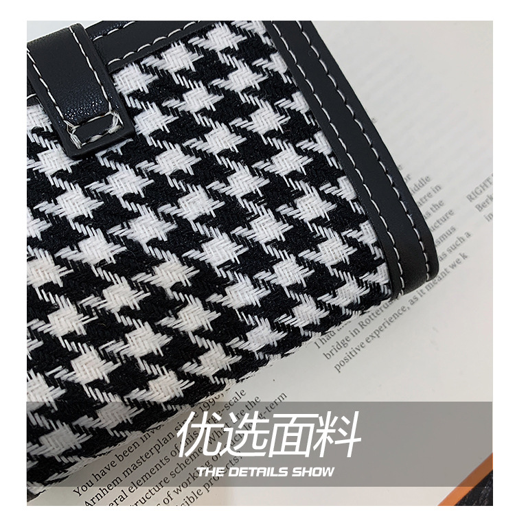 Korean Houndstooth Short Multi-card Canvas Wallet Wholesale display picture 16