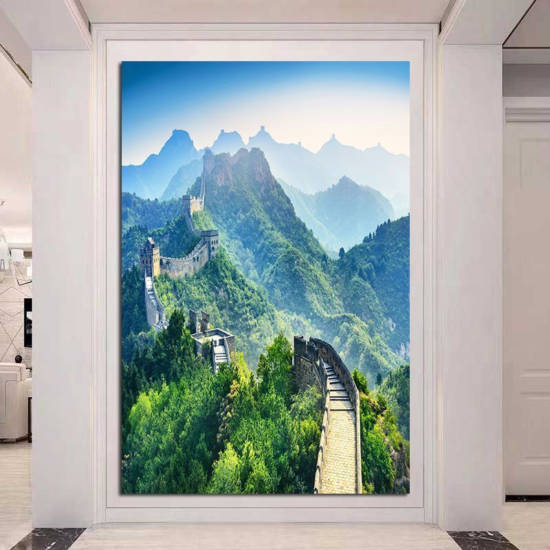万里の長城は高山の山の八達嶺の万里の長城の風景画の客間を貼って財産を募集します。|undefined