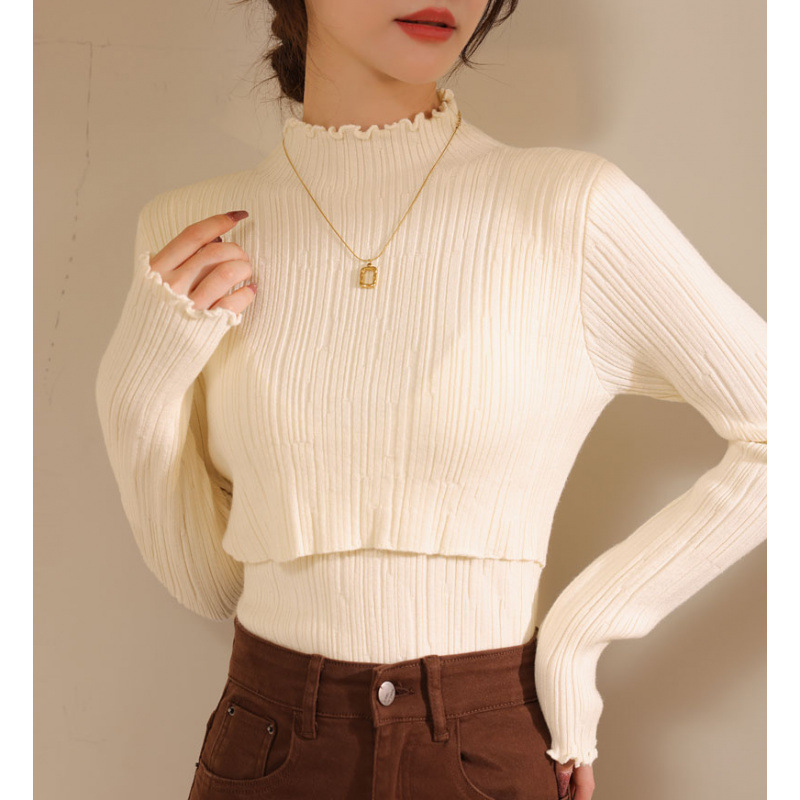 秋冬加厚木耳领哺乳毛衣产后辣妈时尚百搭保暖打底衫喂奶衣|undefined