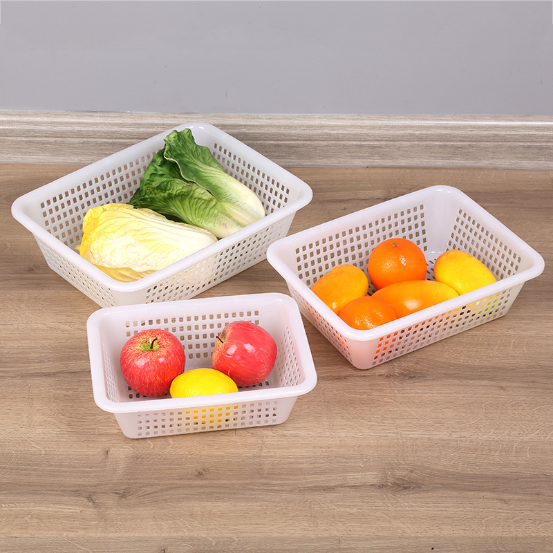 Rectangular plastic basket for barbecue, cooking, household use, convenience store storage basket, fruit and vegetable draining basket