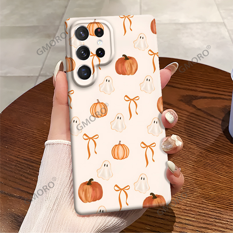 跨境ins手机壳榜单可爱幽灵GalaxyS23菲林壳S24蝴蝶结南瓜S25