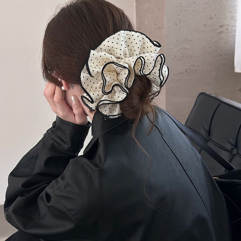 Coreano de encaje a cuadrícula anillo de cabello de intestino para mujeres 2026 nuevo estilo de cabello in-viento de gran tamaño bolas de cabello flor de tocado