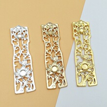 古风发簪饰品配件合金莲花发簪头宫廷发冠diy手工材料批发