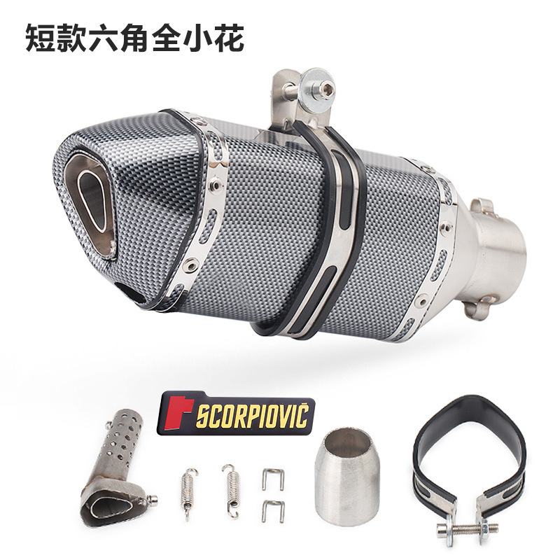 Motorcycle Modification sports car Fuxi Kawasaki Large Displacement Racing Small Hexagon Universal Huanglong 600 Scorpio Exhaust