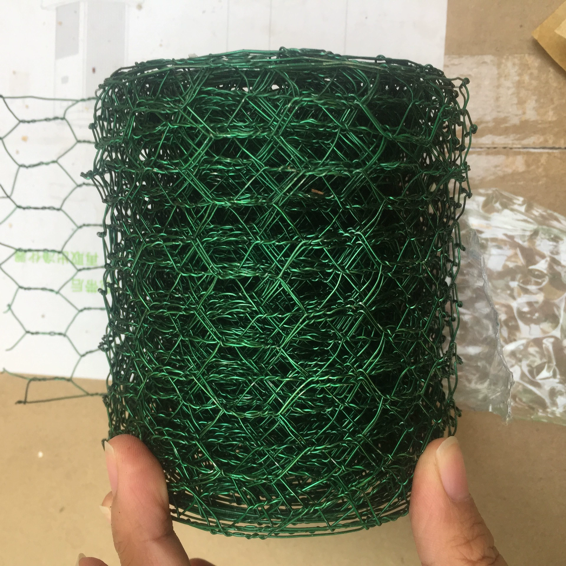 Crafts and flower arrangement chicken cage net fixed shape wedding set decoration dark green tinsel hexagonal net