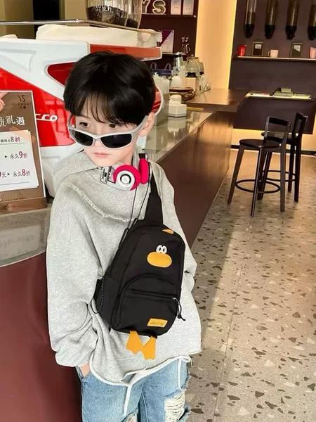 Cross-Border Cartoon Duckling Children's Chest Bag for Boys and Girls, Lightweight Crossbody Bag for Kindergarten, Coin Purse, Children's Chest Bag