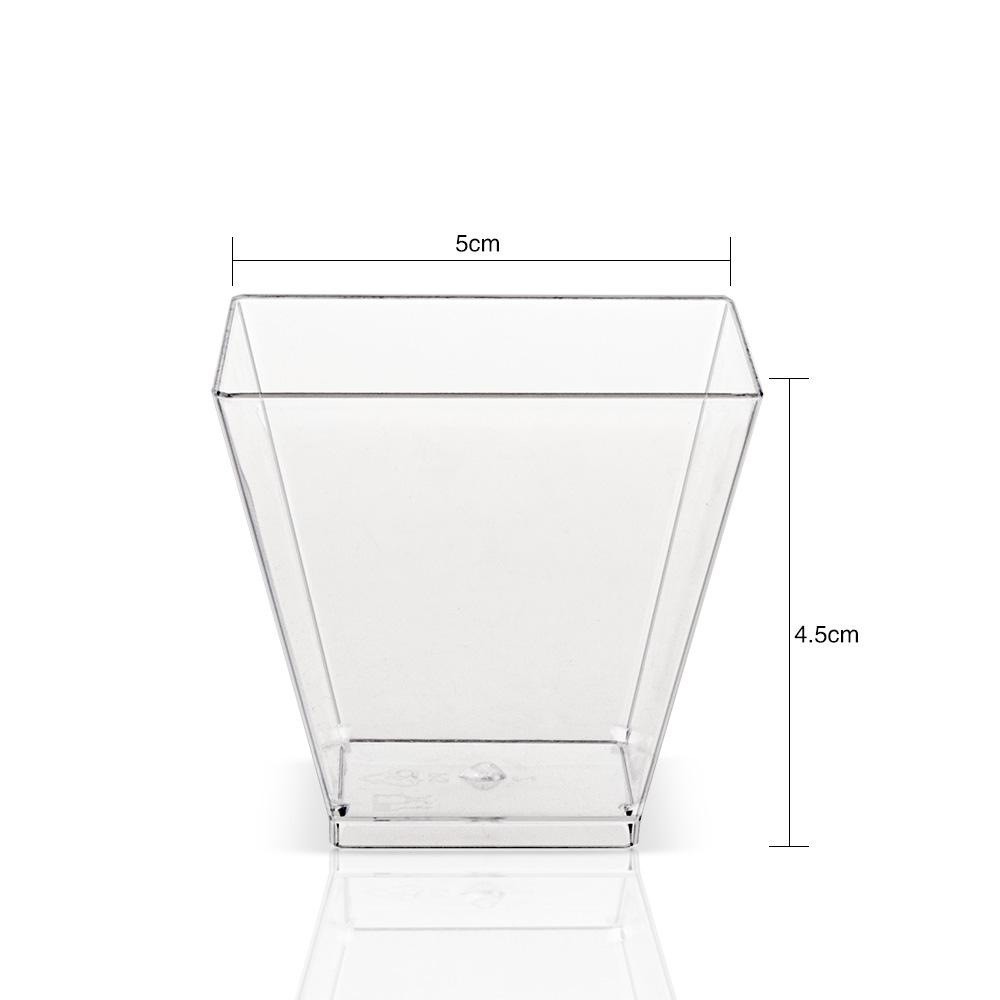 60Ml2Oz Mousse Cake Dessert Table Pudding Jelly Cup Tiramisu Bran Cup Disposable Plastic Square Cup