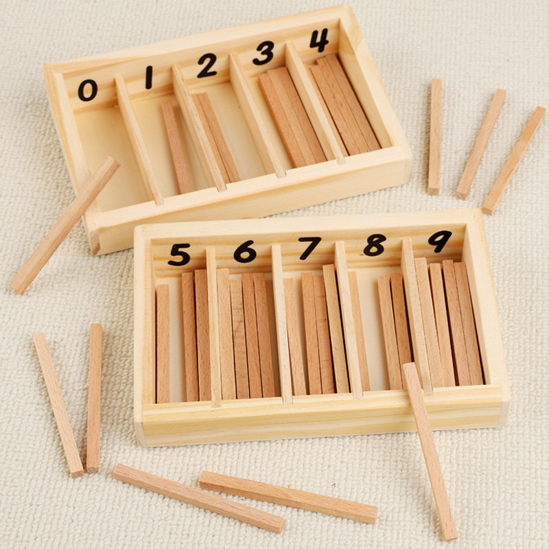 Nuevo producto transfronterizo caja de varilla de huso ayudas didácticas para la educación de la primera infancia ayudas didácticas Montessori ayudas didácticas para la educación sensorial Montessori